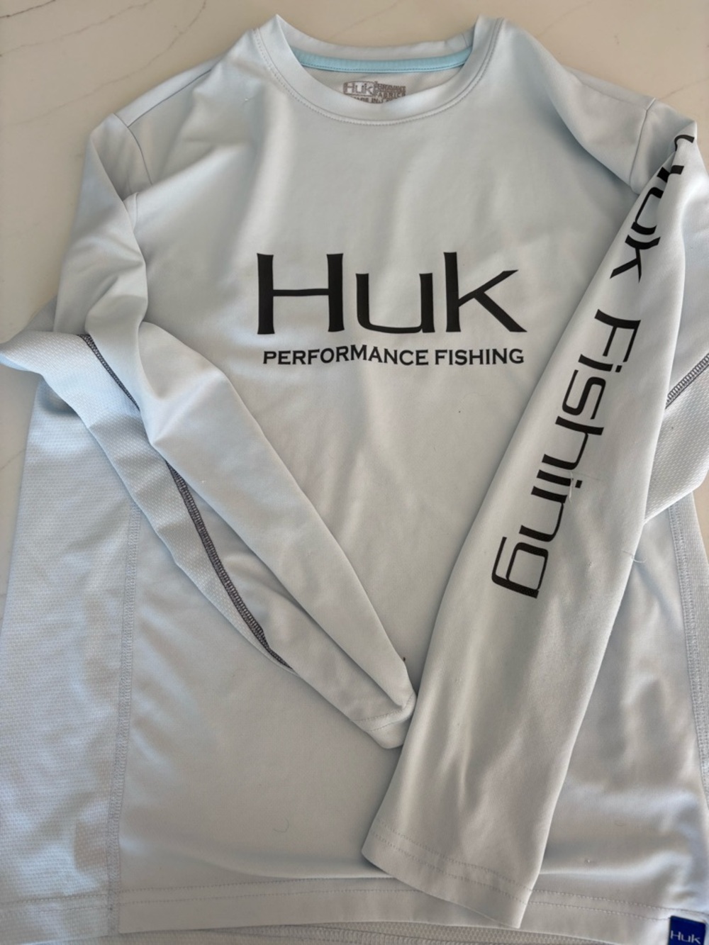 Huk fishing shirt men’s small light blue